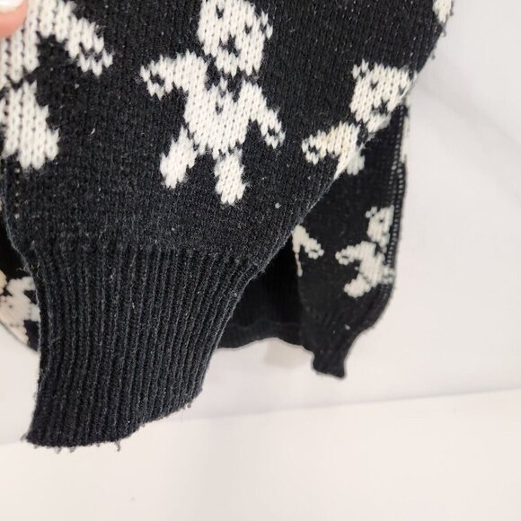 Teddy Bear Tuxedo Ugly Sweater Rainbow Strip Black & White Vtg Unisex Holiday - Picture 4 of 10